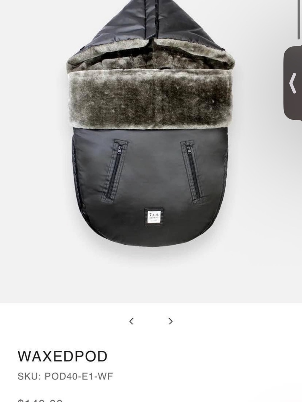 Never used 7AM WaxedPod Black Footmuff and gloves